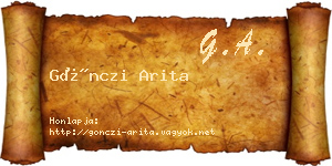 Gönczi Arita névjegykártya