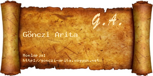 Gönczi Arita névjegykártya