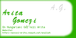 arita gonczi business card